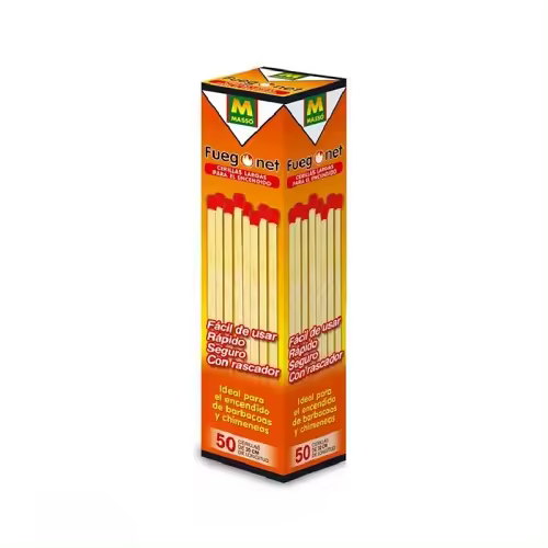 Cerillas FUEGONET Extralargas. Cerillas Seguras para Encender Barbacoas - 1