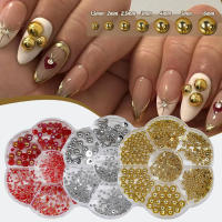 Accesorios De Uñas DIY Con Perlas AB De Resina Coloridas Y Tamaños Variados Paquete De 7 Grillas De Medio Círculo Lujo - details 0