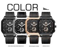 Reloj De Cuarzo Para Hombre POEDAGAR Lujo Casual Impermeable Con Luminiscencia Cuero Militar Deportivo Cronógrafo Fecha - details 4