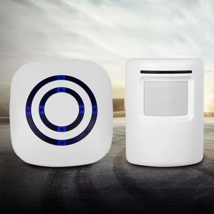 Detector de Movimiento para Garaje, entrada de vehículos, System de Alerta inalámbrico, Alarma, timbre, color Blanco - 1