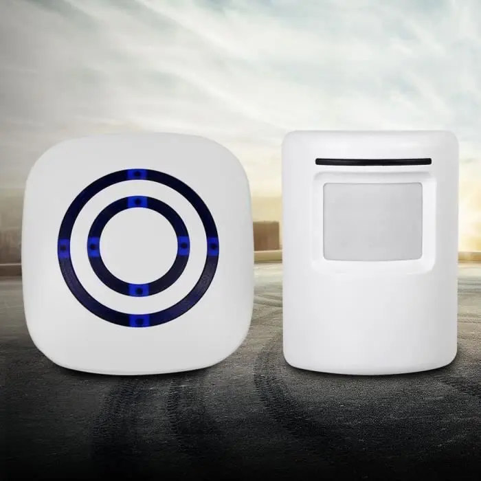 Detector de Movimiento para Garaje, entrada de vehículos, System de Alerta inalámbrico, Alarma, timbre, color Blanco - 1
