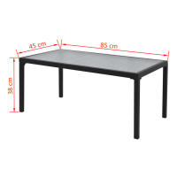 vidaXL Set de muebles de jardín 4 piezas textilene negro - details 7