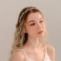 Diadema De Novia Con Rhinestone Plateado Y Cristales Para Bodas Y Fiestas Adorno De Cabeza Para Mujeres Adultos - details 3