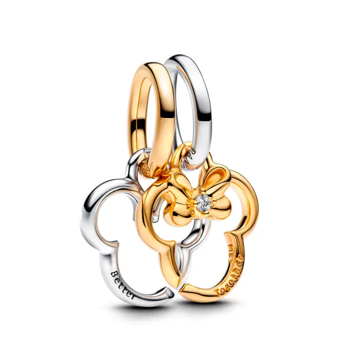 Pandora Charm Colgante Divisible Mickey Mouse & Minnie Mouse de Disney 763650C01 , para Mujer - 1