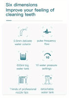 Irrigador Oral De Escritorio 600ML Con Gran Tanque De Agua Limpieza Dental Con 7 Punzantes De Agua Para Familia Sarmocare - details 3