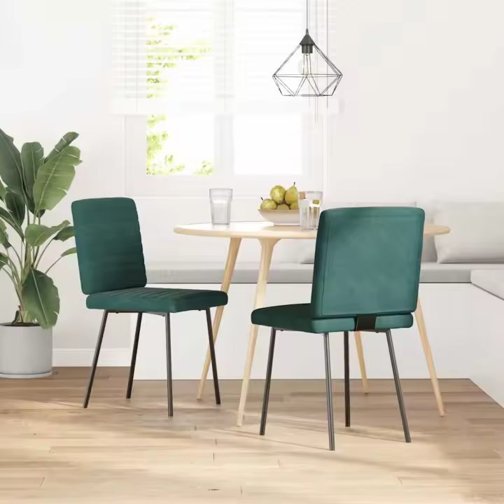 vidaXL Sillas de comedor 2 unidades terciopelo en color Gris claro/Rojo vino tinto/Amarillo y más | cómodas modernas ergonómicas para comedor cocina salón hogar - 1