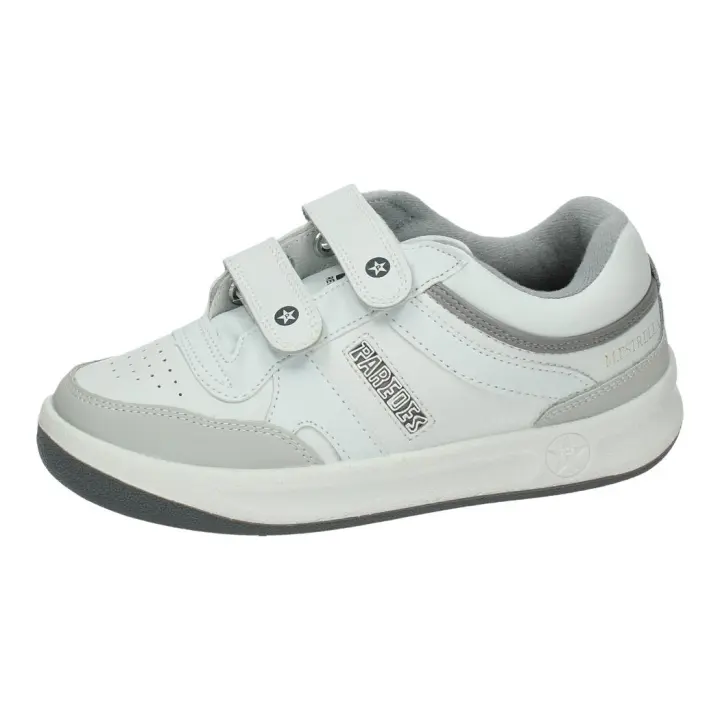 Deportivos marca PAREDES para hombre en color blanco. Playeras Blancas Deportivas para Hombre con Cierre de Velcro - Piel y Textil - 1