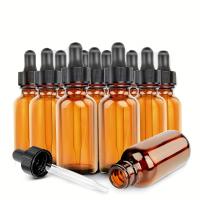 12Pcs Botellas De Vidrio Ambar Recargables Para Aceites Esenciales Aromaterapia 5ml-50ml Con Droper Para Uso Doméstico Y Salud - details 1