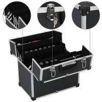 vidaXL Caja de herramientas aluminio negro 38x22,5x34 cm - details 2