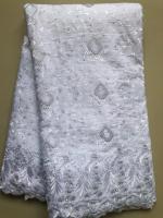Tela De Encaje Africano De Algodón 2024 Nuevo Estilo Nigéria Suizo Con Piedras Para Costura Vestido De Navidad Para Mujer - details 6