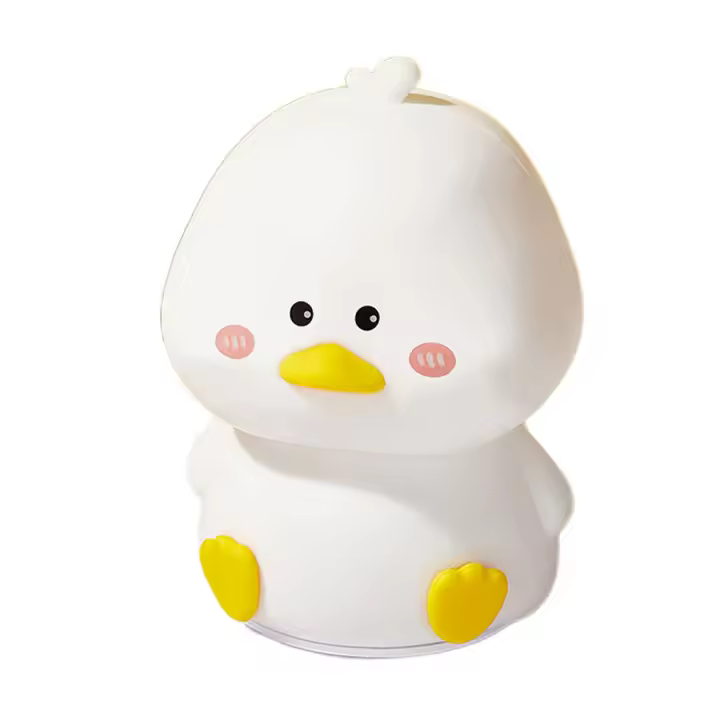 Lámpara De Noche Recargable LED En Forma De Pato De Silicona Divertida Para Decoración De Dormitorio Regalo Para Niños Luz De Ambiente Para Dormir - 1