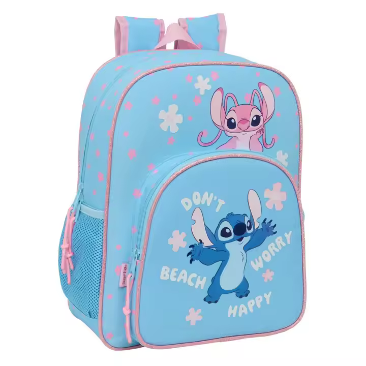 Mochila Junior Adaptable a Carro Stitch "Happy" 32x38x12 Cm (Safta 612588640) - 1