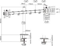 Aisens Soporte Monitor Doble Escritorio Mesa para Dos Pantallas de 17 a 32 Pulgadas 17" a 32" VESA 75/100 mm Gestión del Cableado Brazo de Montaje Articulado Ajuste 3D Altura con Inclinación, Giratorio, Rotar 9 kg Por Brazo - DT32TSR-149 - details 6