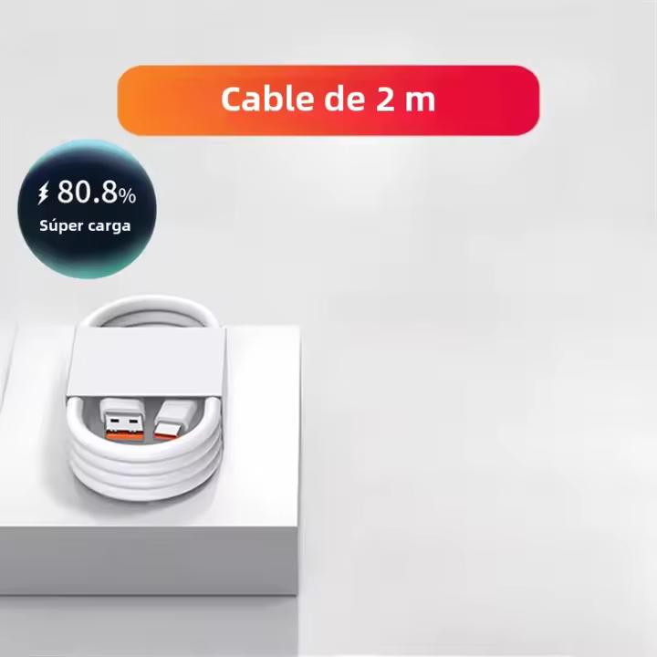 Cable De Carga Rápida Tipo C 6A 66W Para Huawei Mate 40 50 60 P50 P60 Nova 8 9 10 Honor 50 70 90 100 200 Lite X7 X8 X9 Magic 5 Compatible Con USB a Y Tipo C Color Blanco - 1