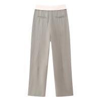 Conjunto De Dos Piezas Para Mujer TELLHONEY Moda V-Neck Cierre Frontal Zipper Pantalones De Pierna Ancha Contraste Casual Polyester Primavera/Verano - details 9