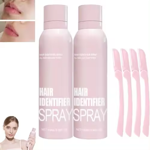 Spray identificador de cabello para afeitado facial, spray identificador de cabello para dermaplaning facial, spray para mostrar el vello facial, spray Skinbody Dermaplane Spray identificador de cabello (rosa*2) - 1