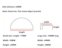 Manija De Puerta De Armario Semicircular En Aleación De Aluminio Dorada Externa Para Muebles Modernos Tamaño 64mm - details 5