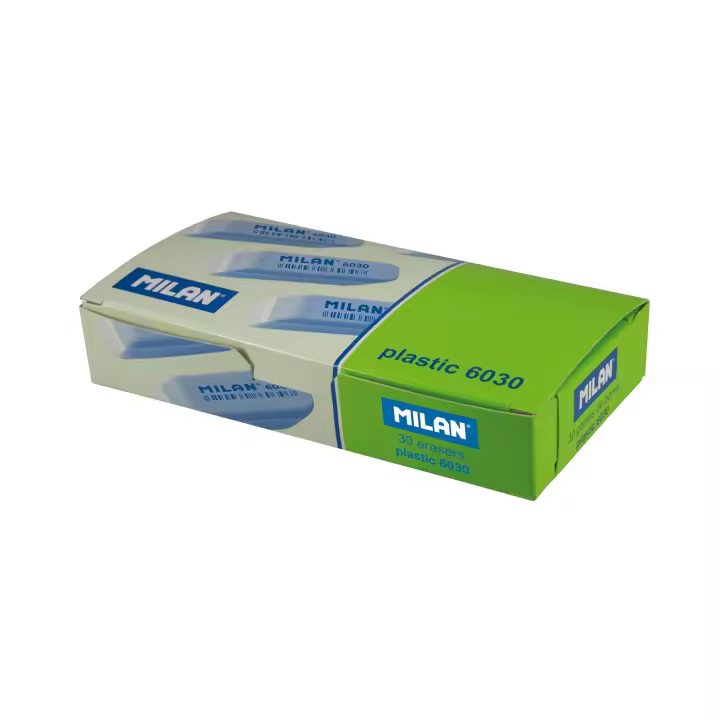 MILAN - Caja 30 Gomas de Borrar Miga de Pan Flexible 6030. Biseladas Bicolor - 1