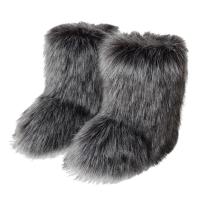 Botas De Nieve Para Mujer Y2K Invierno Lujo Peluche De Zorro Falso Botas De Moda Plataforma Calientes Talla Realisticamente Hechas - details 13