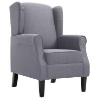 vidaXL Sillón de tela Gris claro, Gris oscuro, Sillon Dormitorio Sillon Comodos Silla Relax Sillón Sofá - details 1