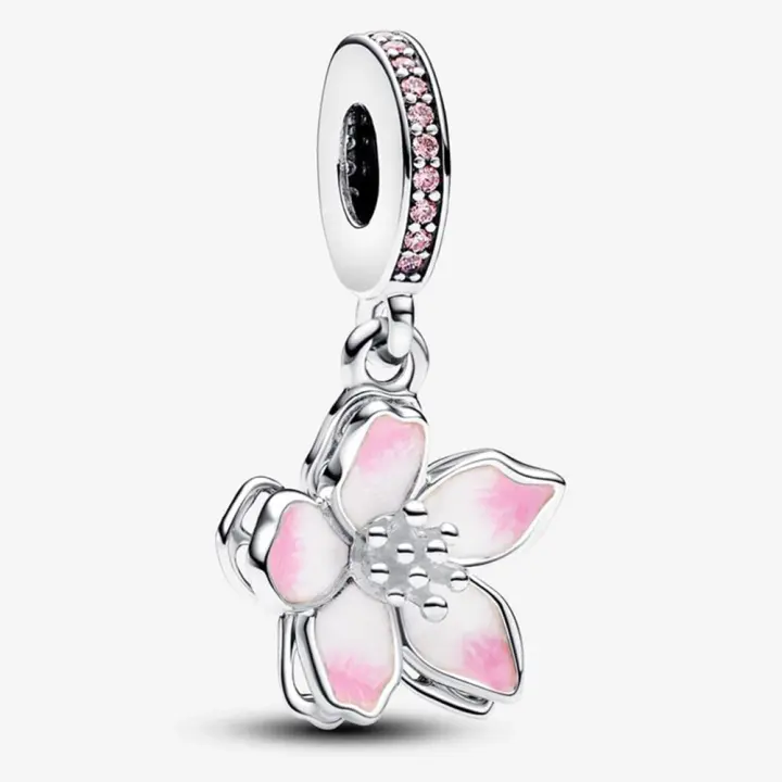 Pandora Charm de Colgante en Plata de Ley Colgante de Flor de Cerezo，Incluye Caja Original - 1