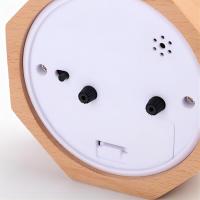 Wooden Analog Alarm Clock, Small LED Non-Ticking Quiet with Arabic Numerals Wake Up Light Night Snooze Function Battery Operated Easy to Set for Kids Men Women - details 2