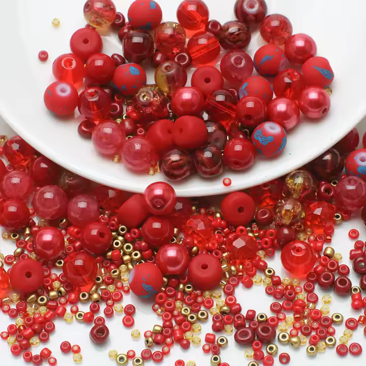 Cuentas De Vidrio Multicolor De 45g 1.5-8mm Con Cuentas De Cristal De 8mm Para DIY Joyería Pulseras Accesorios - 1