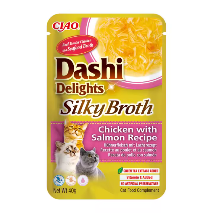 Inaba Churu Dashi Delights Silky Broth con Pollo y Salmón (12 unidades x 40 gr) - 1