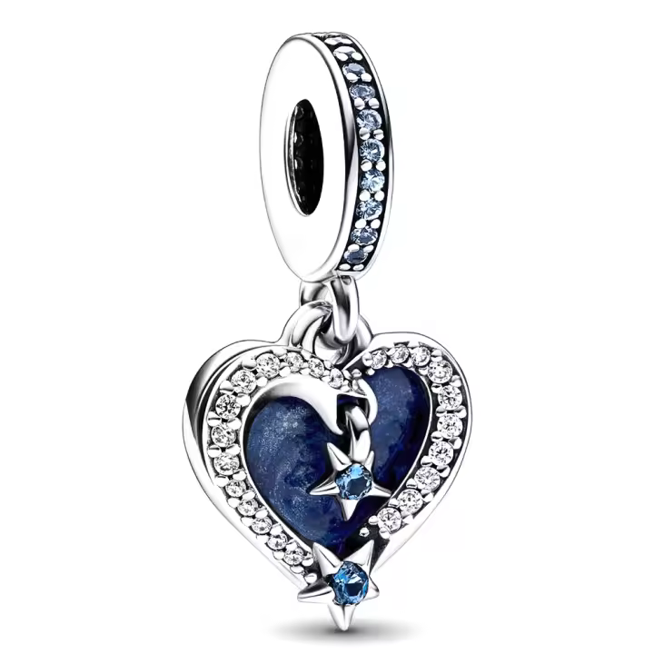 Pandora Charm de Colgante en Plata de Ley Las Estrellas Están Enamoradas Unas de Otras 792356C01，Incluye Caja Original - 1