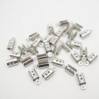 100Pcs Terminales De Cordón De Acero Inoxidable 304 Para Joyería Cierre De Plegado Conector De Tapa De Cuero Suministros De Joyería HK194 - details 2