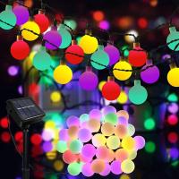 1Pack Luces De Cadena Solar Para Jardín Globos De Navidad Impermeables 8 Modos Decoración De Bodas Y Navidad Al Aire Libre - details 0