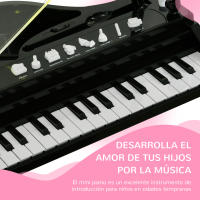 AIYAPLAY Piano Electrónico Infantil de 32 Teclas Juego de Piano con Micrófono Taburete Luces 22 Canciones 4 Sonidos Patas Desmontables y Volumen Ajustable 37x30,5x60,4 cm Negro - details 5