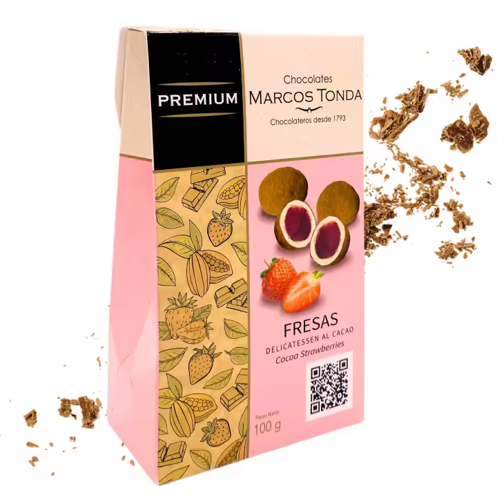 Chocolate Marcos Tonda – Pack 5 uds | Chocolate Blanco Premium Con Fresa | Chocolates Originales Para Regalar | Chocolate Blanco Con Fresa 100g X 5 | Desde 1793 - 1