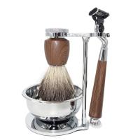 Kit De Afeitar iRAZOR Clásico Con Cepillo De Limpieza De Pelo De Badger Y Cuchilla De 3 Capas Mach 3 Para Hombres Herramientas De Barba Regalo Set De Cuidado Personal - details 3