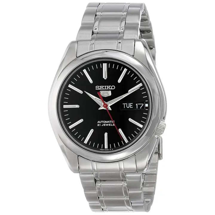 Reloj automático hombre Seiko 5 SNKL45K1 dial negro 38mm correa acero - 1