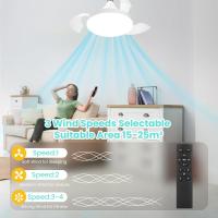 Ventilador de techo inteligente Invisible Con Luz y control remoto, 3000K-6500K, 3 Colores, regulable, base E27, Aspas retráctiles, lámpara colgante para dormitorio, estudio, iluminación de Sala - details 1