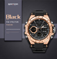 Reloj Deportivo Para Hombre SANDA G Estilo Dual Display LED Digital Quartzo Impermeable 50M Reloj Militar Con Pantalla Luminosa Y Alarmas - details 16