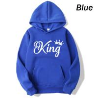 Sudadera De Capucha Largo Manga Para Mujer Estampado Rey Y Reina Casual Streetwear Para Pareja Otoño E Invierno - details 4