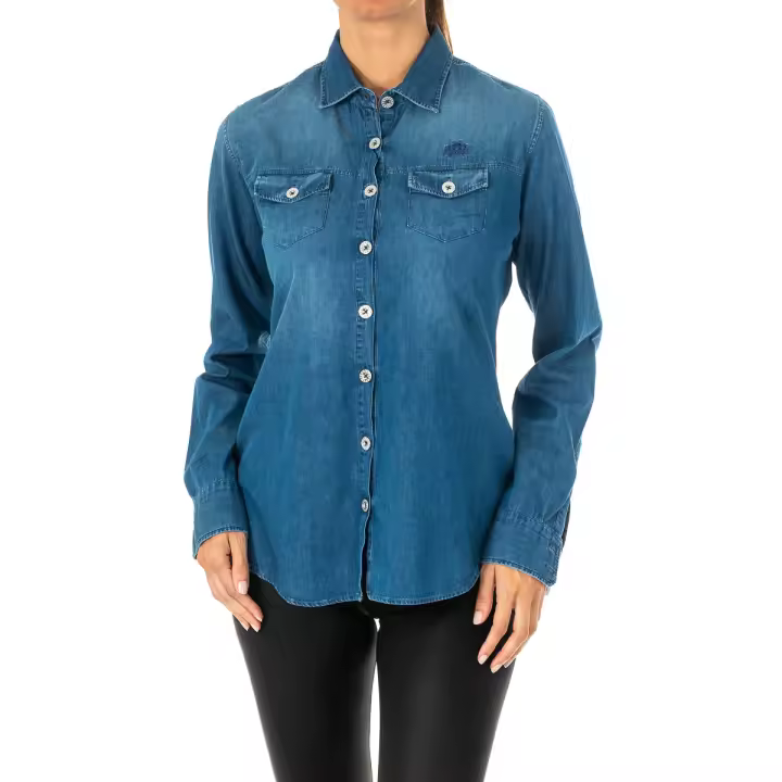 La Martina-Camisa manga larga y cuello de solapa LWC602 para Mujer - 1