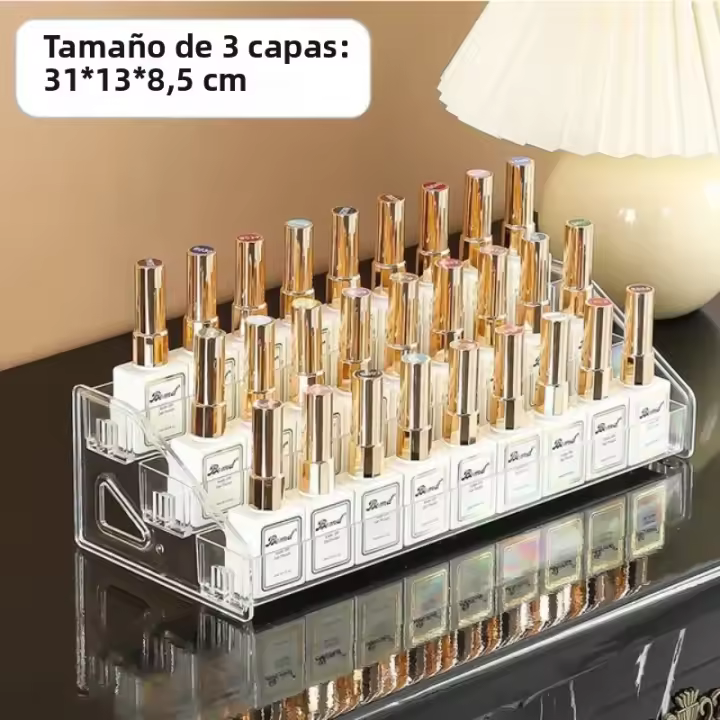 Exhibidor De Maquillaje Acrílico Transparente Multicapa 3/5/7 Estante De Almacenamiento Para Esmaltes De Uñas Y Joyas Organizador Simple Montaje Fácil - 1