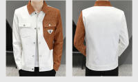 Nueva Chaqueta Casual De Moda Para Hombres Drill Colorido Ajustada Estilo Coreano Solitaria Abierta Cierre De Botones Polyester Para Otoño - details 1