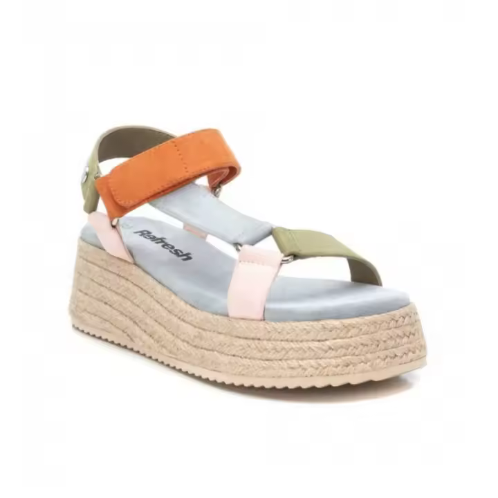 170849 Sandalia Refresh plataforma esparto multicolor.     SANDALIA MUJER - 1