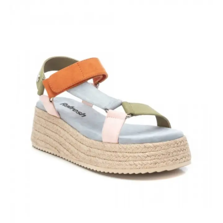 170849 Sandalia Refresh plataforma esparto multicolor.     SANDALIA MUJER - 1