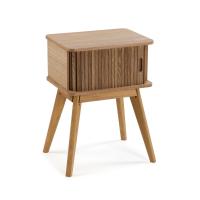 Mesita de un cajón en madera con forma persiana - Medidas: 40x30x54 cm - Marca VERSA - details 0