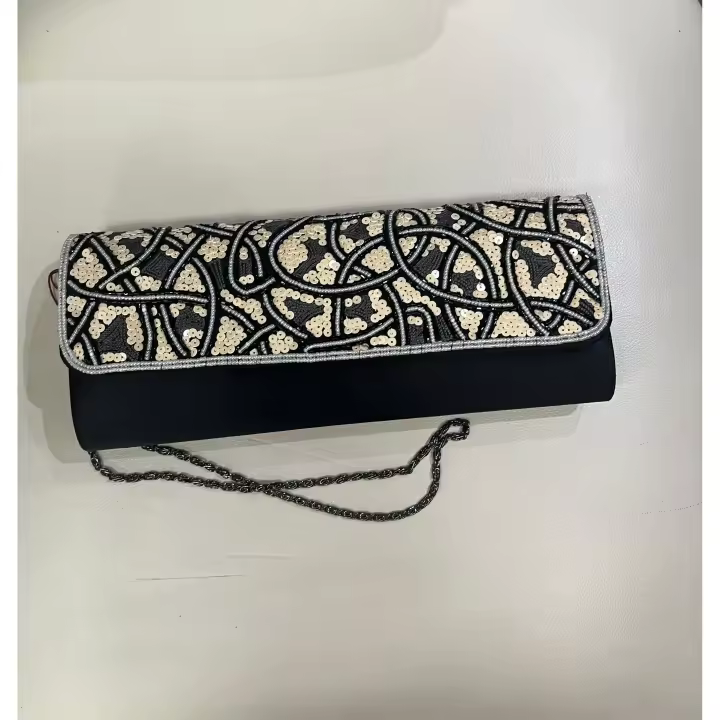 Bolso Fiesta Negro con Lentejuelas - Marca X - 1