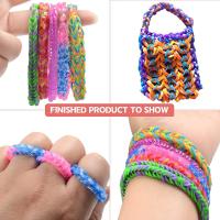 Kit De Hacer Pulseras De Cinta Arco Iris Para Niñas 600-1800 Piezas Set De Banda De Goma DIY Juguete De Manualidades Regalo - details 7
