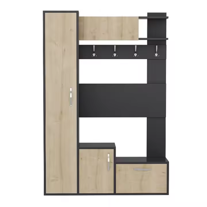 Muela de Entrada Ursula, Agomerado de Melamina, Roble, 125x35x184 cm - 1