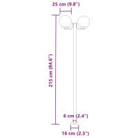 vidaXL Farolas de exterior 3 unidades acero inoxidable 215 cm - details 6
