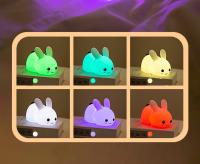 Lámpara De Noche LED Conejo RGB Recargable Con Control Remoto Y Sensor Táctil Para Niños Y Bebés Regalo De Juguete Animal De Silicona - details 0