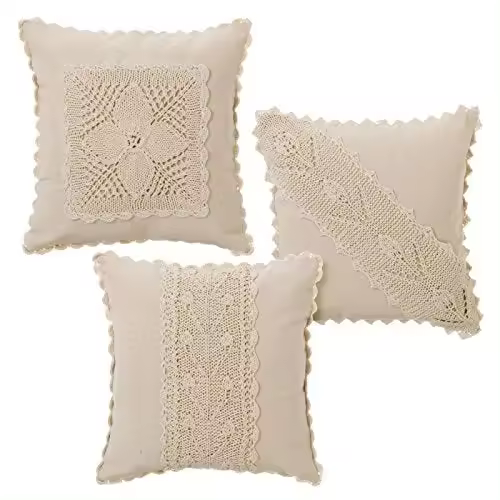 Cojínes romantico reborn algodon natural beige 40x40 cm-DAMDAM GO - 1